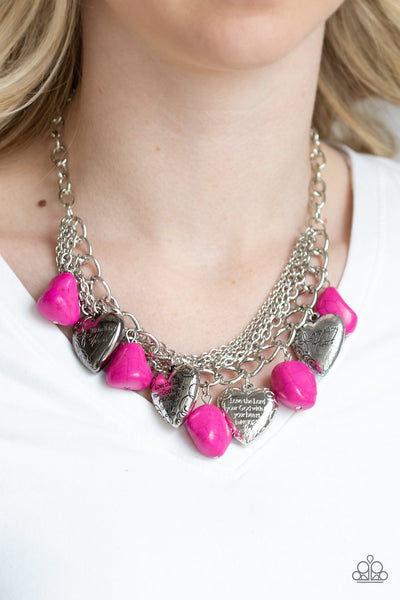 Change Of Heart - Pink Necklace